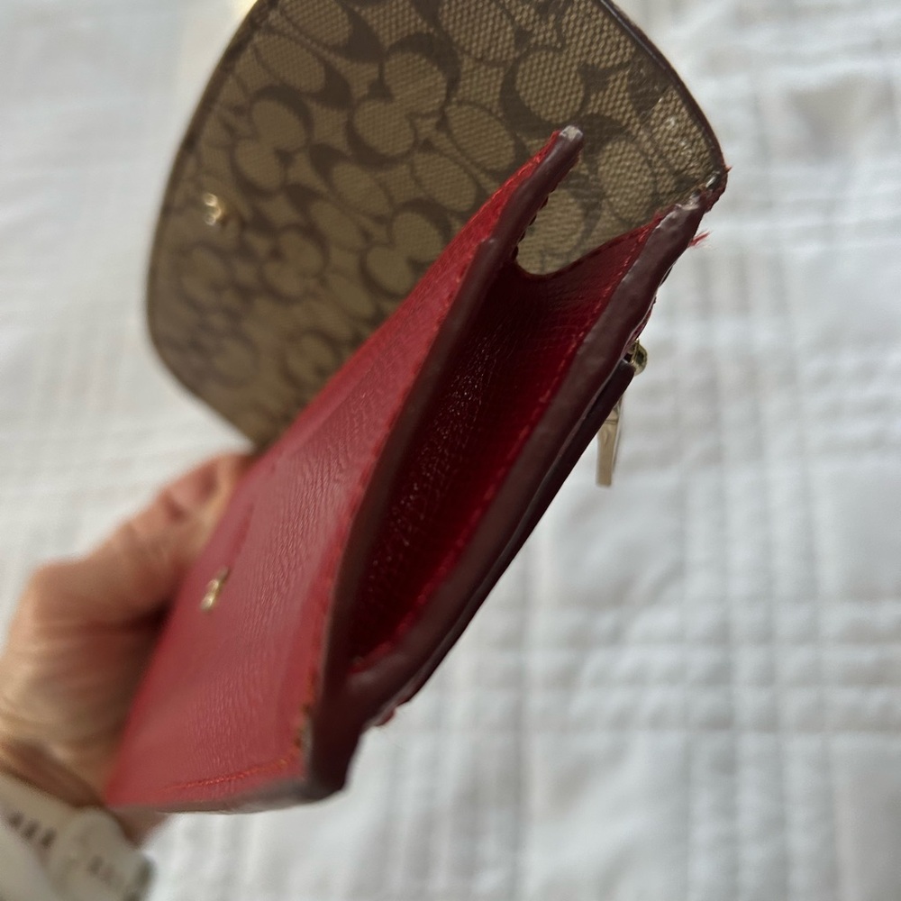 Coach Red Leather Women's Wallet - Picture 4 of 4